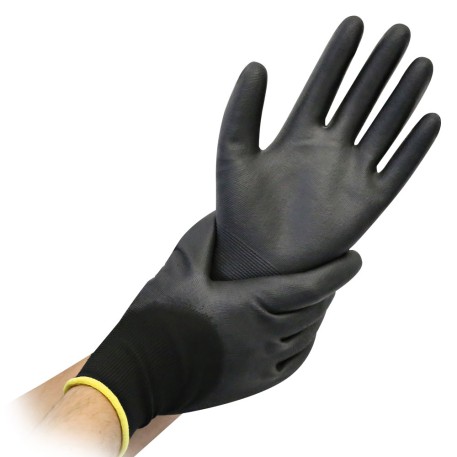 Nylonové rukavice"Black Ace" 3/4 potiahnuté