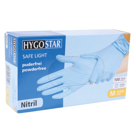 Nitrilové rukavice "Safe Light BLUE" | bez púdru | 100 KS
