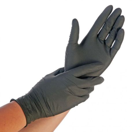 Nitrilové rukavice "Safe Fit Black" | bez púdru | 200 KS