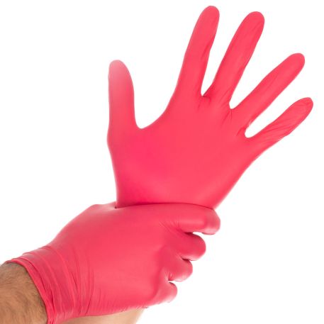 Nitrilové rukavice "Safe Light Red" | bez púdru  | 100 KS