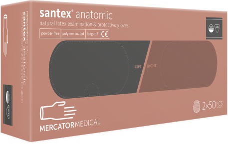 Latexové rukavice "santex® anatomic PF" | bez púdru | 100KS