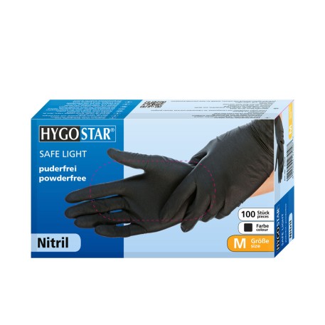 Nitrilové rukavice "Safe Light Black" | bez púdru | 100 KS