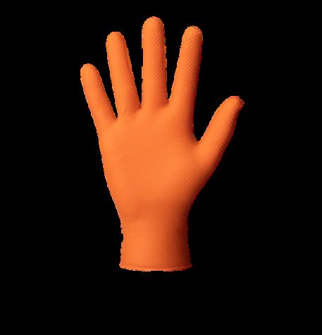Nitrilové rukavice "Powergrip Orange" | bez púdru  | 50 KS