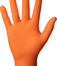 Nitrilové rukavice "Powergrip Black | Orange" | bez púdru  | 50 KS