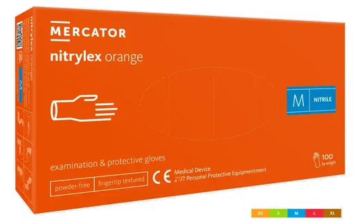 Nitrilové rukavice "Nitrylex® Orange" | bez púdru | 100 ks