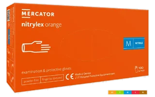 Nitrilové rukavice "Nitrylex® Orange" | bez púdru | 100 ks